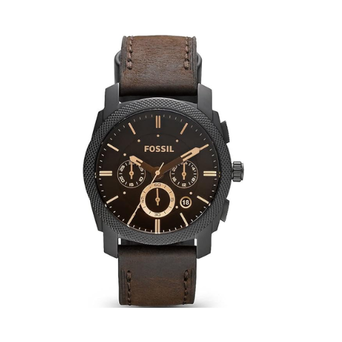 Fossil Machine Men's Watch with Stainless Steel or Leather Band, Chronograph or Analog Watch Display - Refurbished Mr Bargain