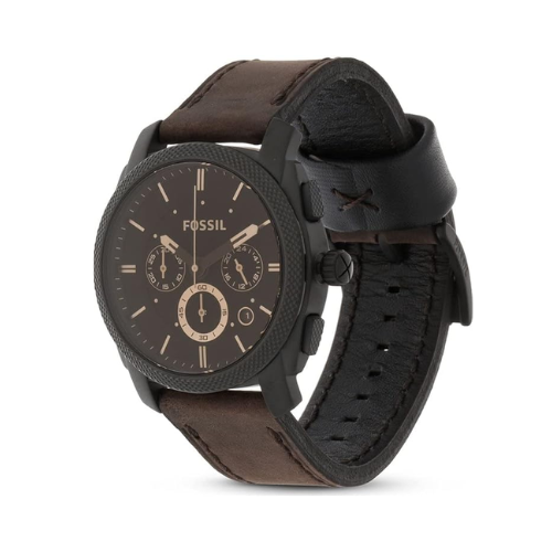 Fossil Machine Men's Watch with Stainless Steel or Leather Band, Chronograph or Analog Watch Display - Refurbished Mr Bargain