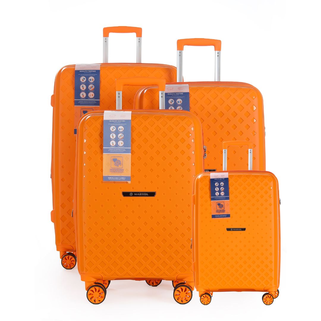Marvel M806 orange polypropylene travel suitcase brand new