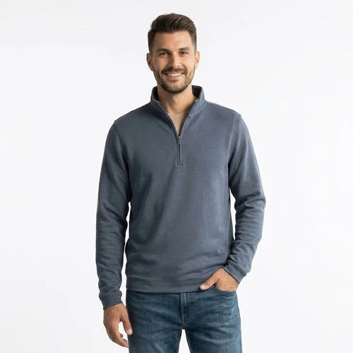 Scott Barber Men's 1/4 Zip Sweater Navy Blue - Small Scott Barber