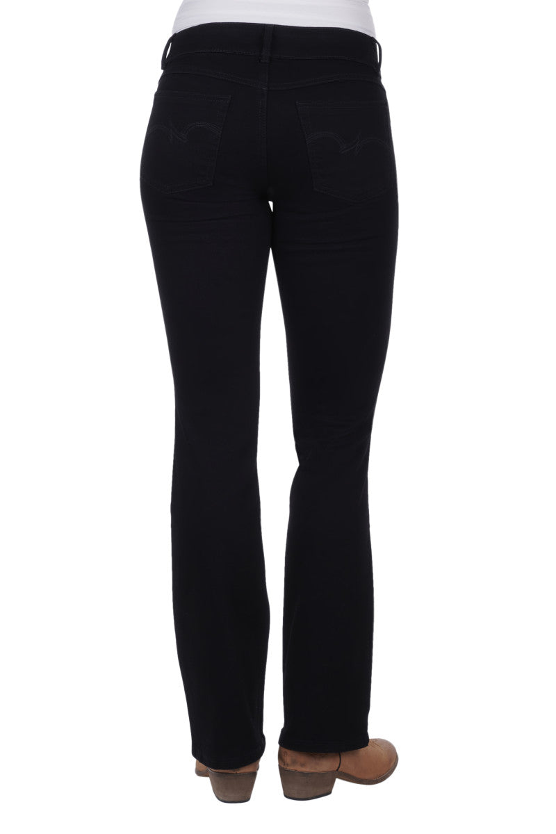 Wrangler Women's Mid Waist Bootcut Jeans, Black, 10 Wrangler