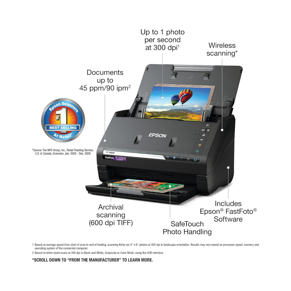 Epson FastFoto FF-680W Photo Scanner - As New Condition Epson