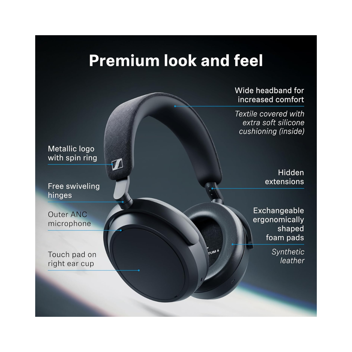 Sennheiser Momentum 4 Wireless Headphones Black - Excellent Used SENNHEISER