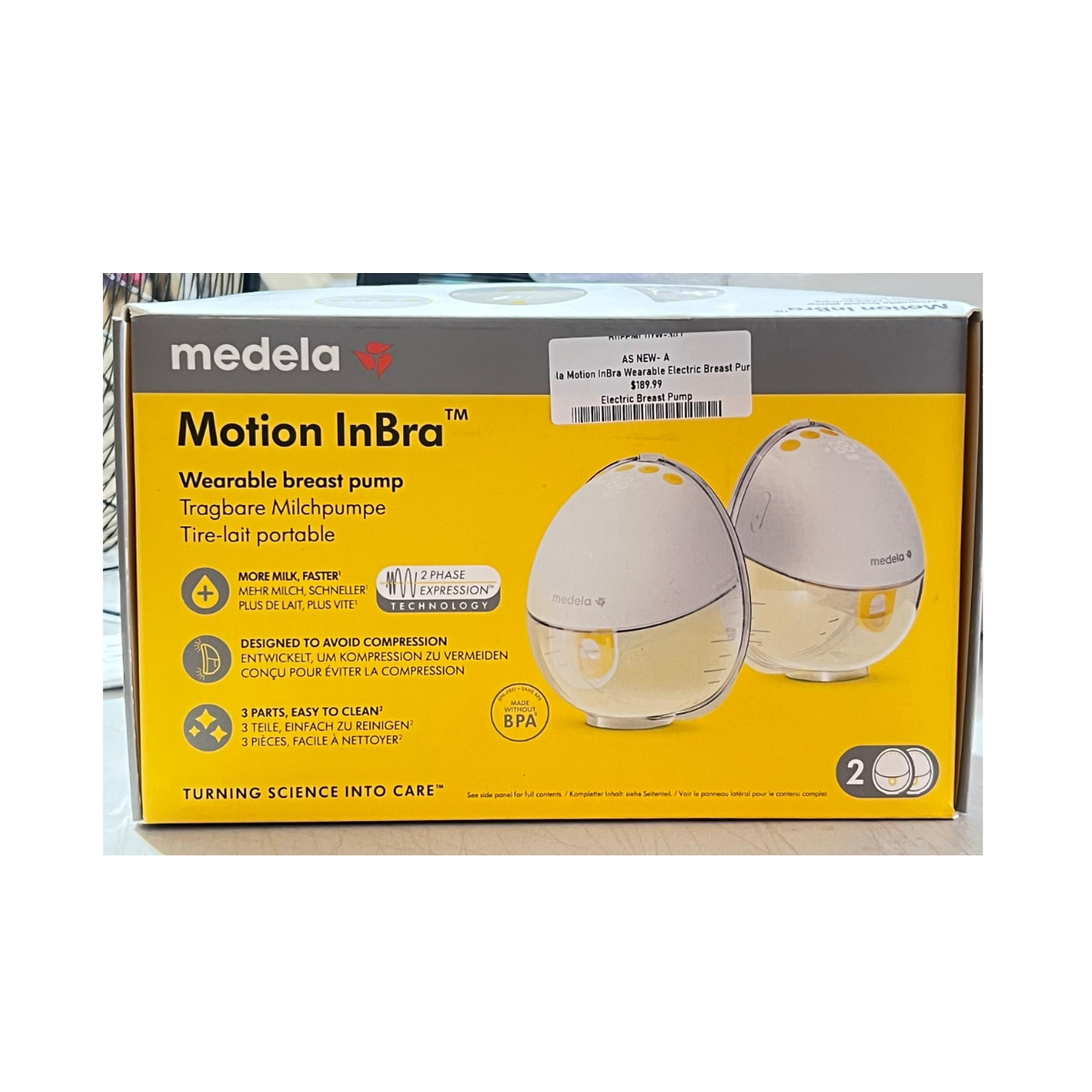 Medela Motion InBra Wearable Electric Breast Pump – Discreet & Hands-Free – As New Condition MEDELA