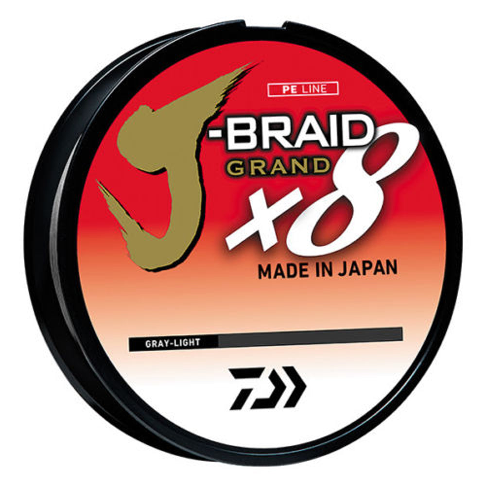 Daiwa J-Braid Grand x8 Braided Fishing Line 8lb PE#1 0.13mm 3000yd/2700m Bulk Spool - Gray Light DAIWA