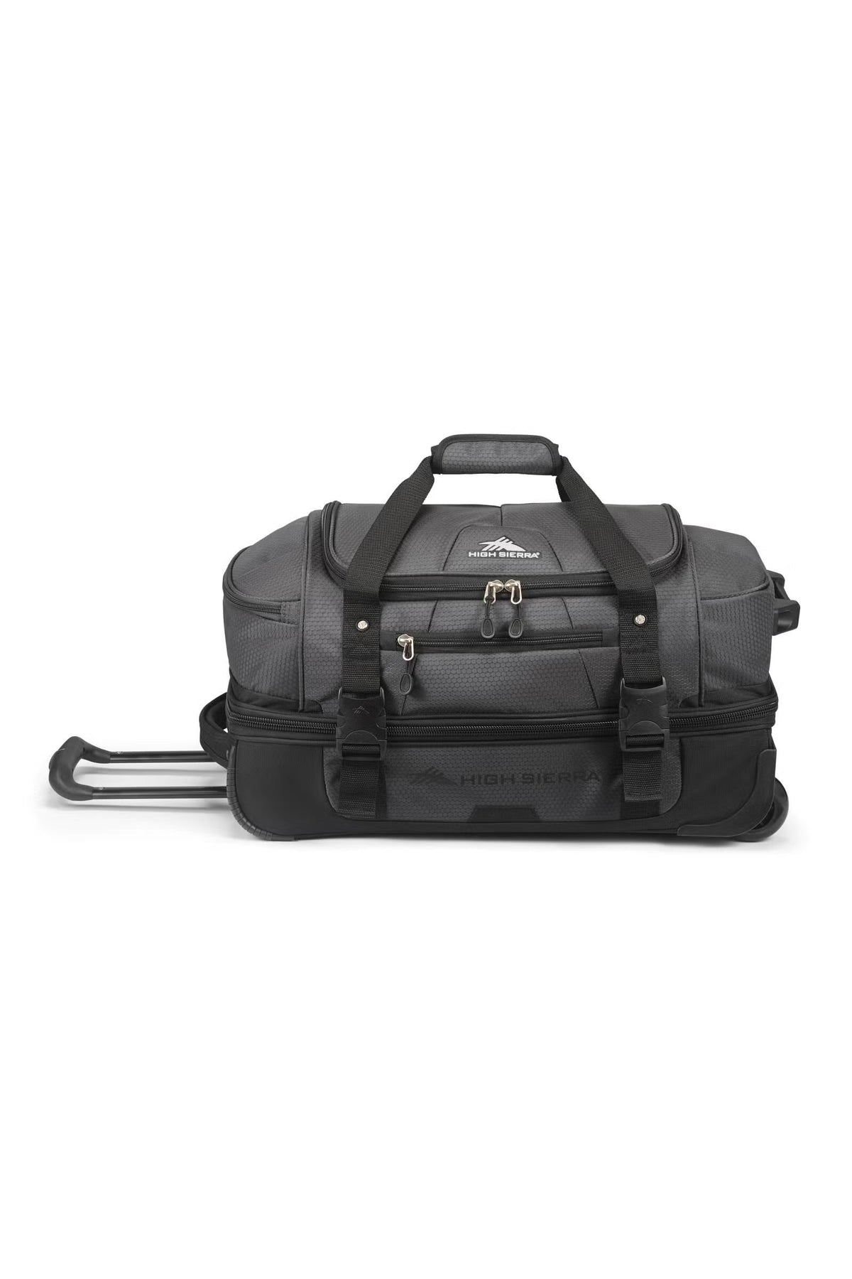 High Sierra Fairlead 55cm Drop-Bottom Wheeled Duffle Mercury/Black High Sierra