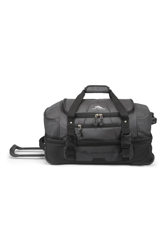 High Sierra Fairlead 55cm Drop-Bottom Wheeled Duffle Mercury/Black High Sierra