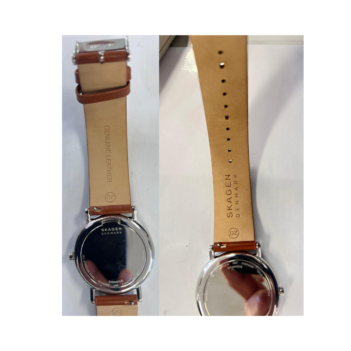 Skagen Signatur's Blue Dial Watch with Brown Leather Strap - As New - Mr Bargain