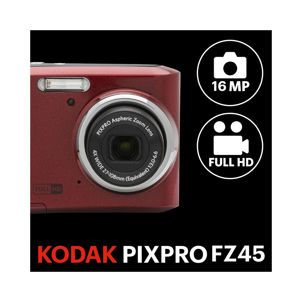 Kodak PIXPRO FZ45 Friendly Zoom Digital Camera, Red -  As New Condition AMAZONPERTH 22