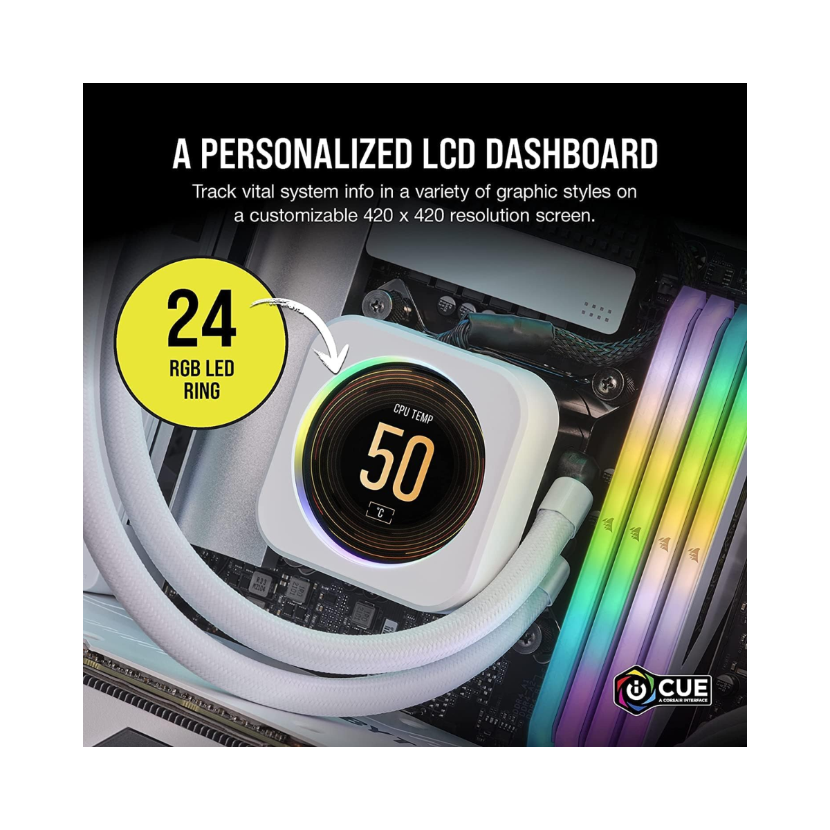 CORSAIR iCUE Elite CPU Cooler LCD Display Upgrade Kit Ice - As New Condition CORSAIR