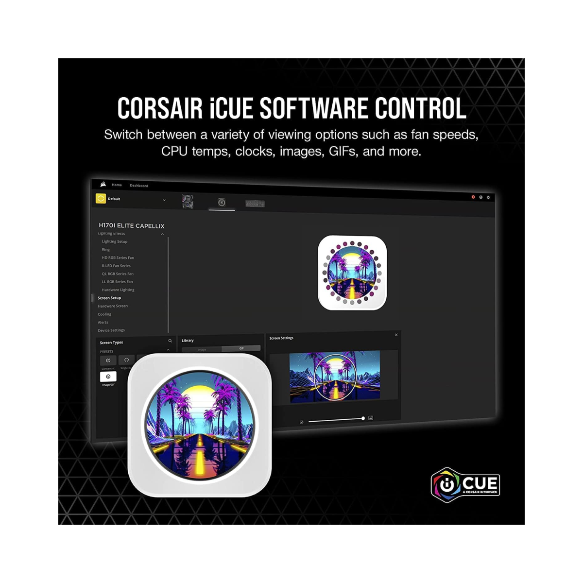 CORSAIR iCUE Elite CPU Cooler LCD Display Upgrade Kit Ice - As New Condition CORSAIR