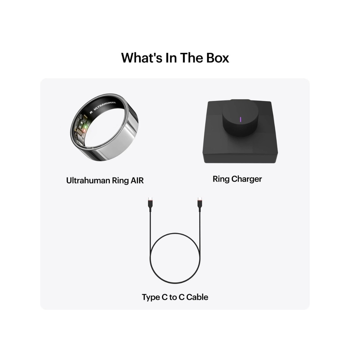 UltraHuman Ring Air Size 7 Silver - As New Condition Ultrahuman