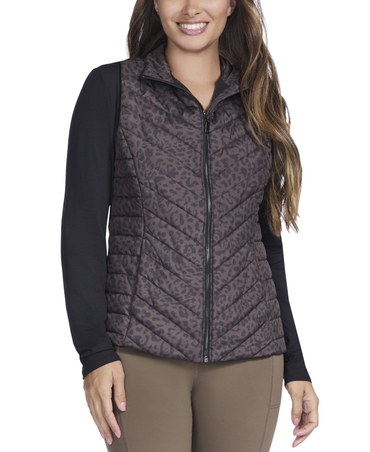 Skechers Women's On-The-Go Luxe Vest, Cheetah, Large Skechers