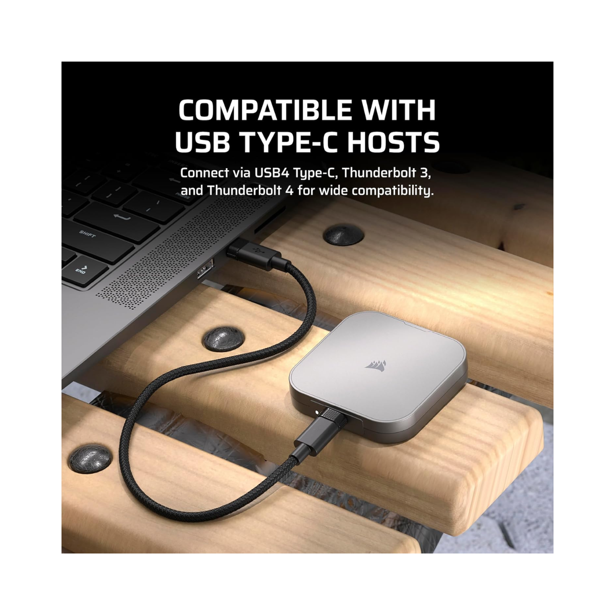 CORSAIR EX400U 2TB USB4 Portable External USB Type-C SSD – As New Condition CORSAIR