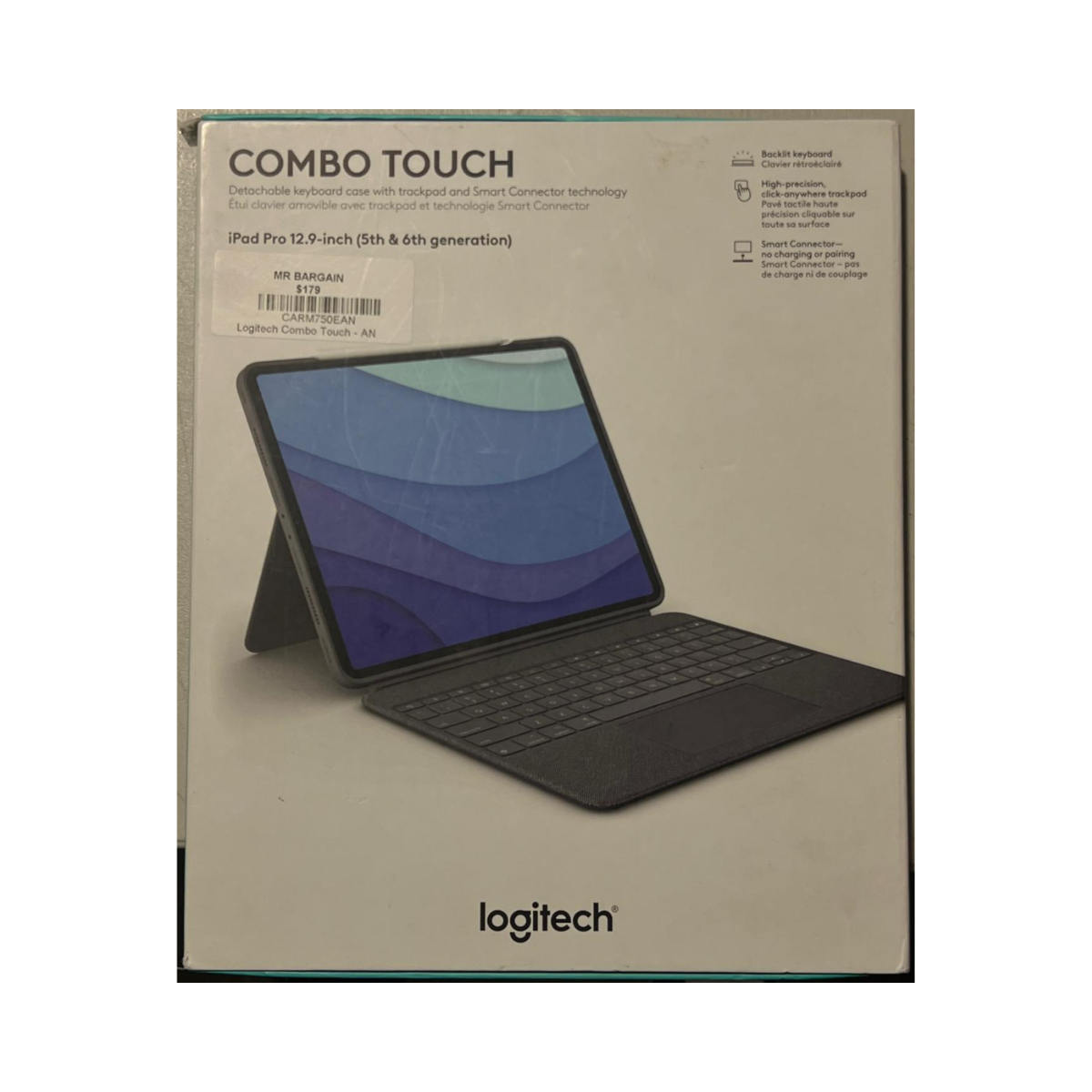 Logitech Combo Touch Keyboard Case for iPad Pro 12.9-inch (5th & 6th Gen) Backlit Trackpad - As New Logitech