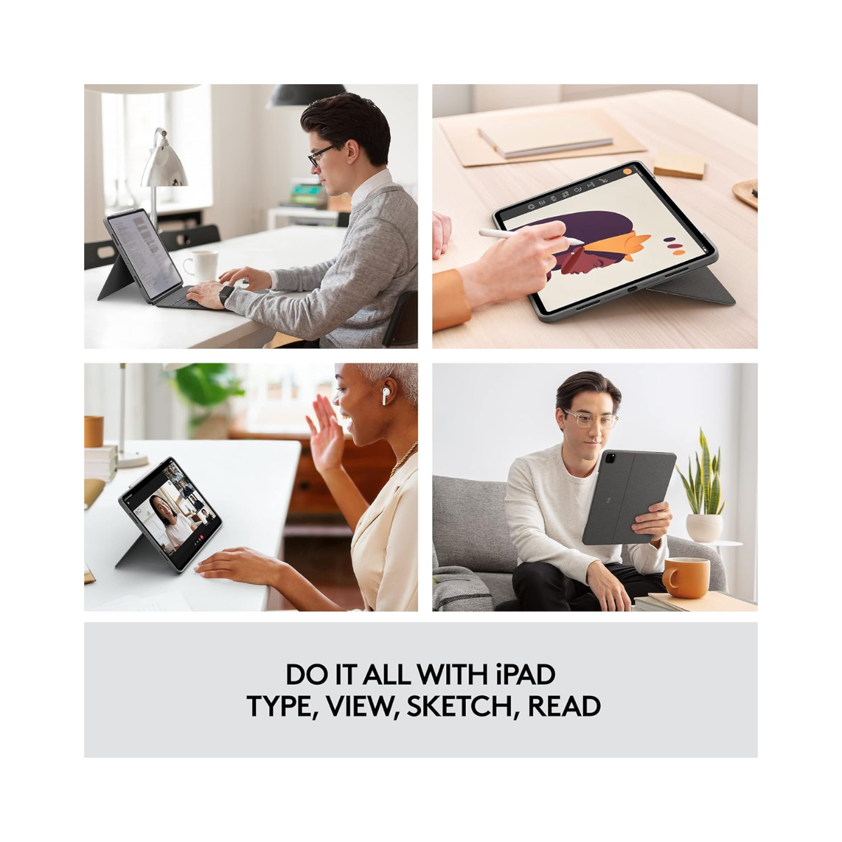 Logitech Combo Touch Keyboard Case for iPad Pro 12.9-inch (5th & 6th Gen) Backlit Trackpad - As New Logitech