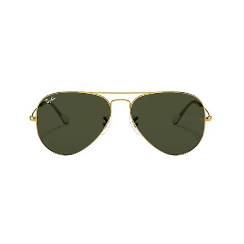 Ray-Ban RB3025 Classic Aviator Sunglasses, Gold on Black/G-15 Green, 58 mm - As New Condition RAY-BAN