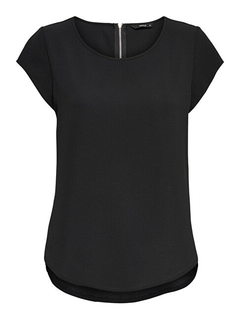 ONLY Women's Vic Solid Scoop Neck Top, Black, EU 38 ONLY