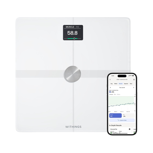 WITHINGS Body Smart - Accurate Wi-Fi and Bluetooth Scale for Weight and Fat Percentage, Composition Analysis, Apple Health/Google Fit Compatible, Digital Bathroom Scale - As New Condition Withings
