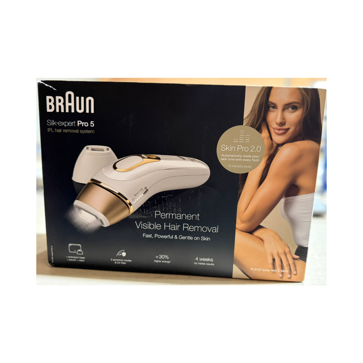 Braun Silk·Expert Pro 5 PL5157 IPL Hair Removal Device White/Gold – As New Condition Braun