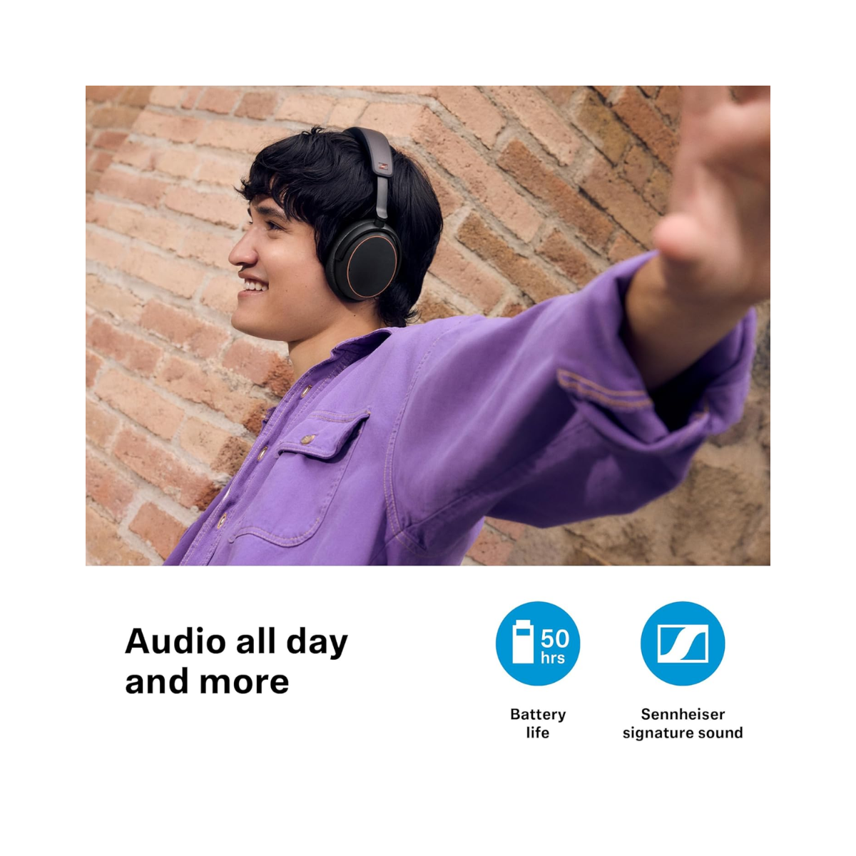 Sennheiser ACCENTUM Wireless Bluetooth Headphones - 50-Hour Battery Life - Fair Condition SENNHEISER