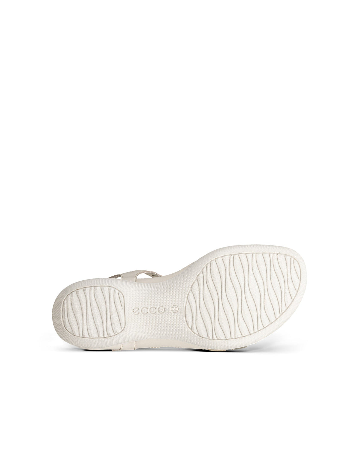 ECCO Flash T-Strap Sandal Limestone Pure White Gold Beige - sole view