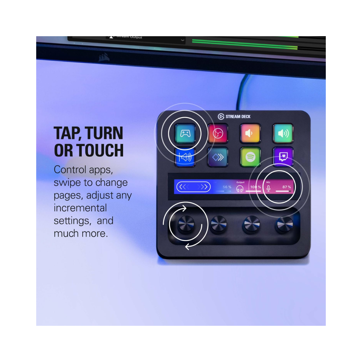 Elgato Stream Deck + XLR Audio Mixer & Controller for PC/Mac – As New Condition Elgato