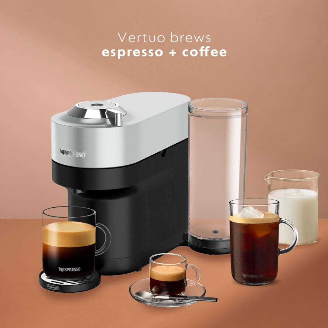 Nespresso Vertuo Pop+ Deluxe Coffee and Espresso Machine by De'Longhi - Refurbished, featuring a sleek design and high-quality brewing capabilities. Ideal for coffee lovers in Perth, Australia.