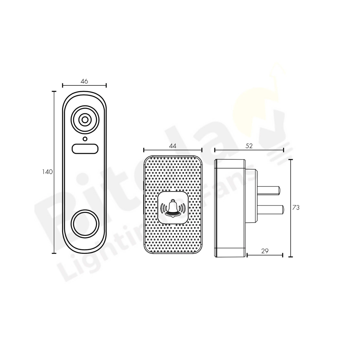 Brilliant Smart Deacon Video Doorbell with Chime - Missing mount equipment - Excellent Used Condition BRILLIANT SMART