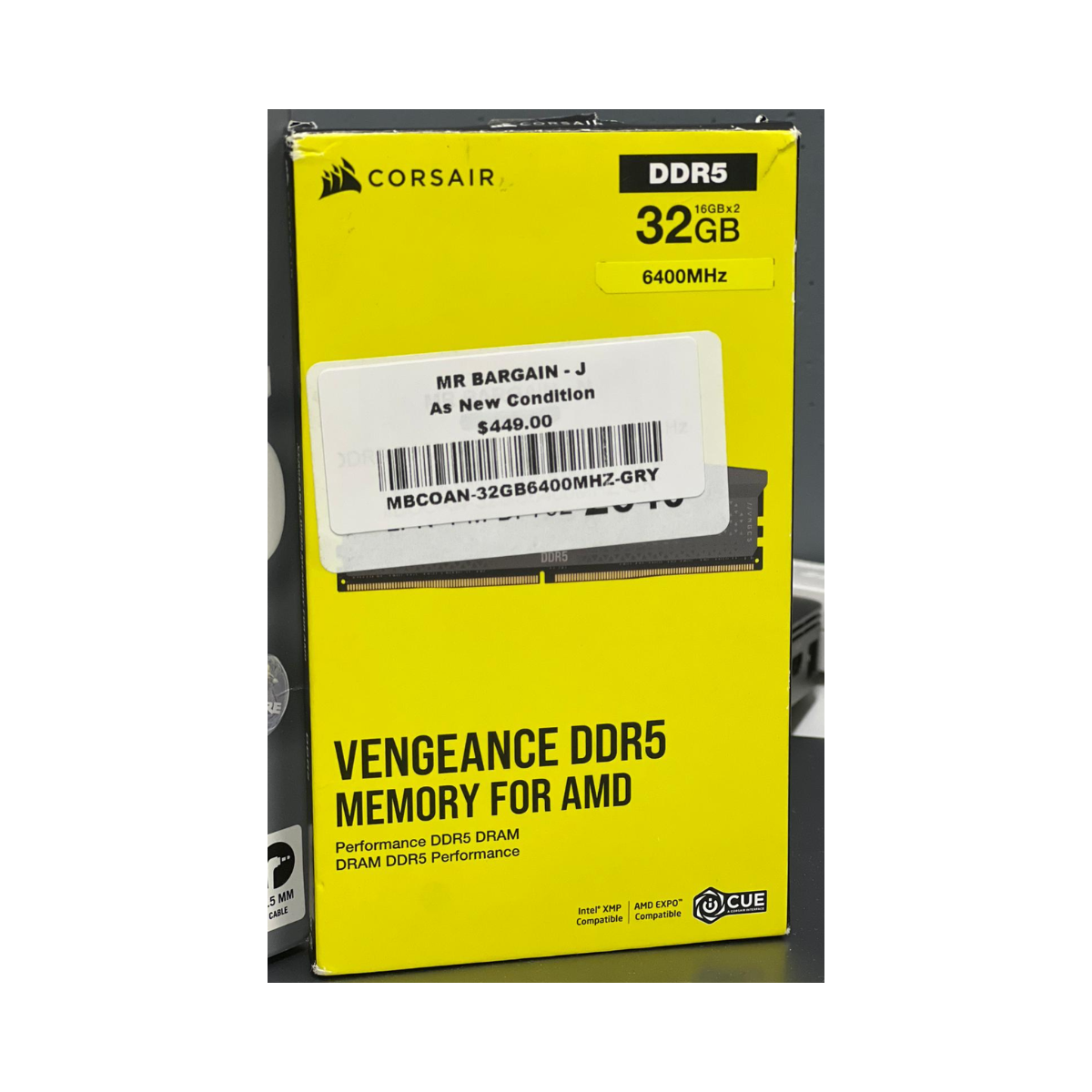 CORSAIR Vengeance DDR5 RAM 32GB (2x16GB) 6400MHz AMD Expo Intel XMP, Grey - As New Condition CORSAIR