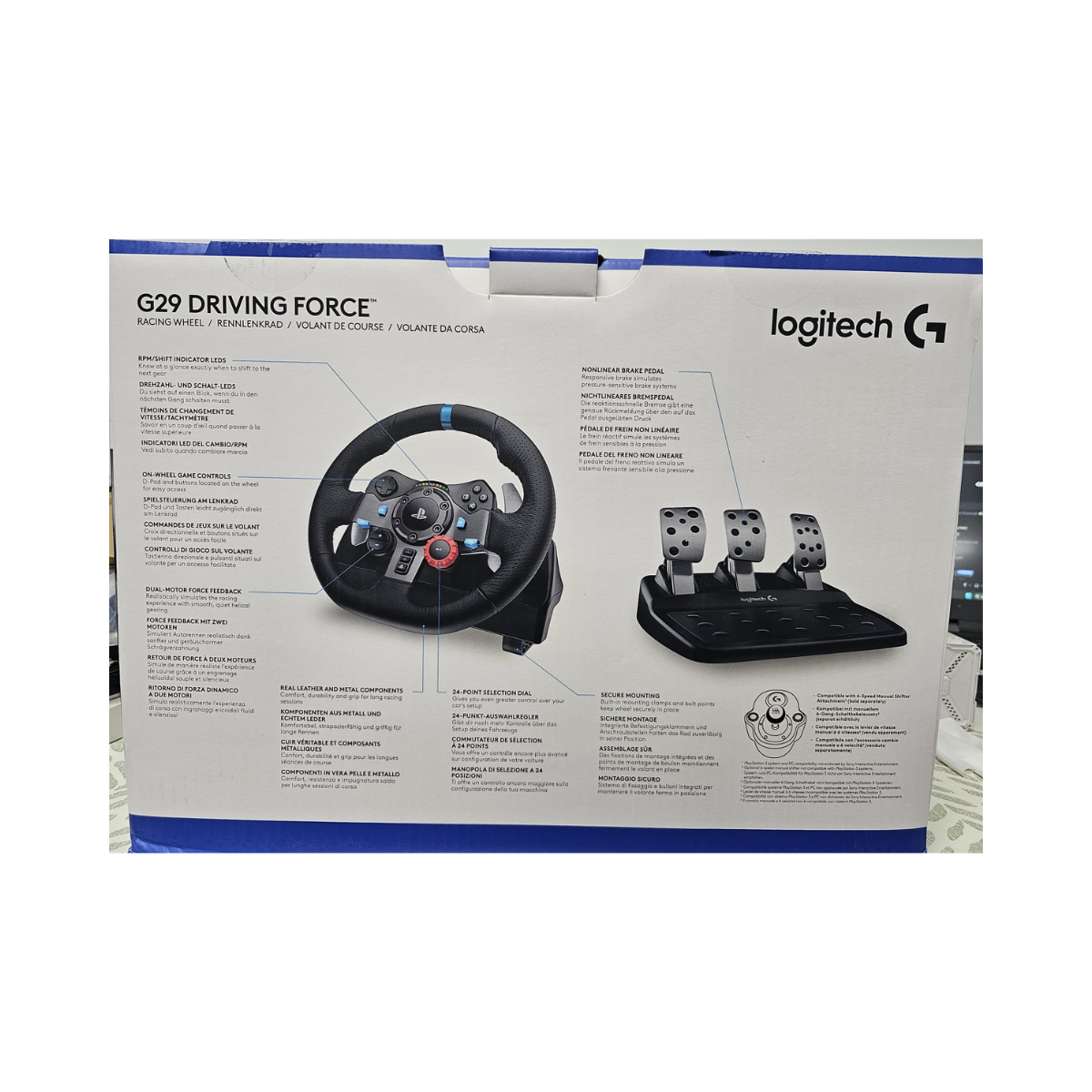 Logitech G29 Driving Force Racing Wheel and Pedals for PS5 PS4 PC Mac – As New Condition Logitech