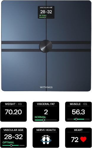 WITHINGS Body Comp - Scale for Weight and Complete Analysis, Wi-Fi & Bluetooth With Colour Screen, Digital Scale With Accurate Visceral Fat, Heart Health - Compatible With Apple Health - Excellent - Refurbished