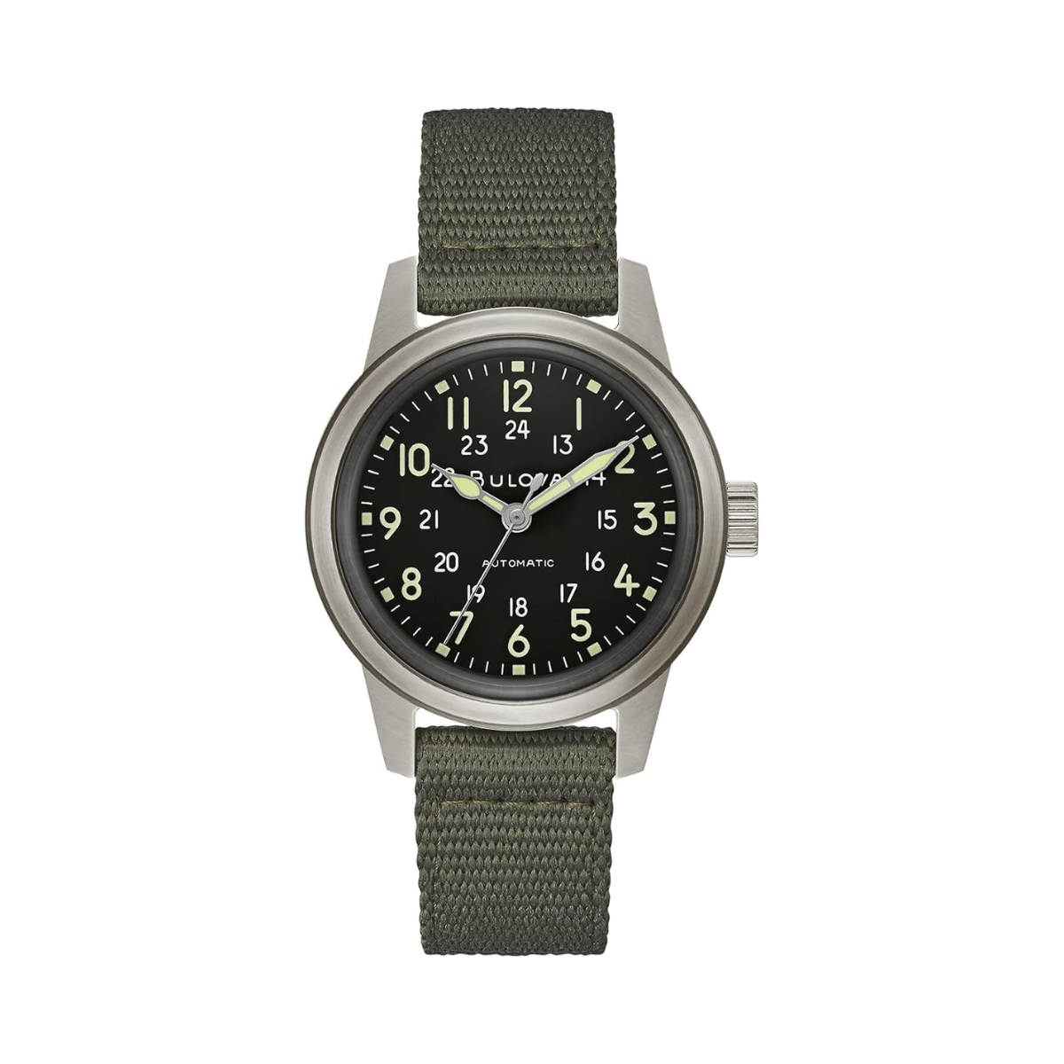 Bulova Men’s Military Heritage Hack Veteran’s Watchmaking Initiative Automatic Watch (96A259) – As New Condition Bulova