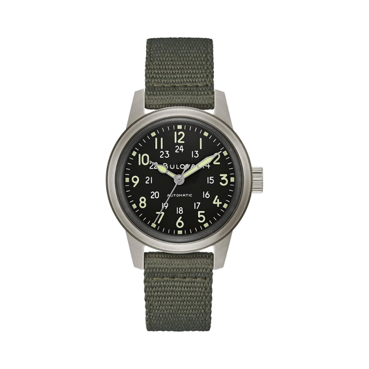 Bulova Men’s Military Heritage Hack Veteran’s Watchmaking Initiative Automatic Watch (96A259) – As New Condition Bulova