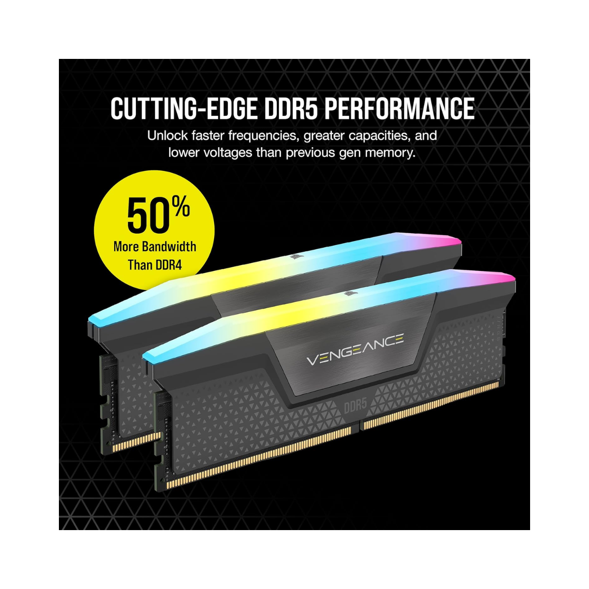 CORSAIR Vengeance RGB DDR5 32GB (2x16GB) 6000MHz CL30 RAM - As New Condition CORSAIR