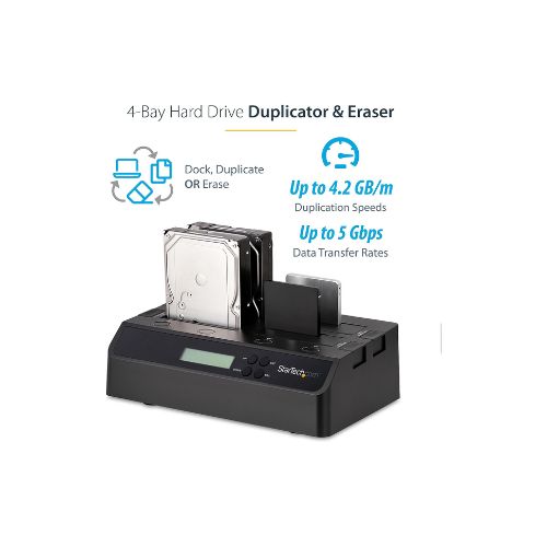 StarTech.com 4 Bay USB 3.0 eSATA to SATA Standalone 1:3 HDD Hard Drive Duplicator Dock StarTech.com