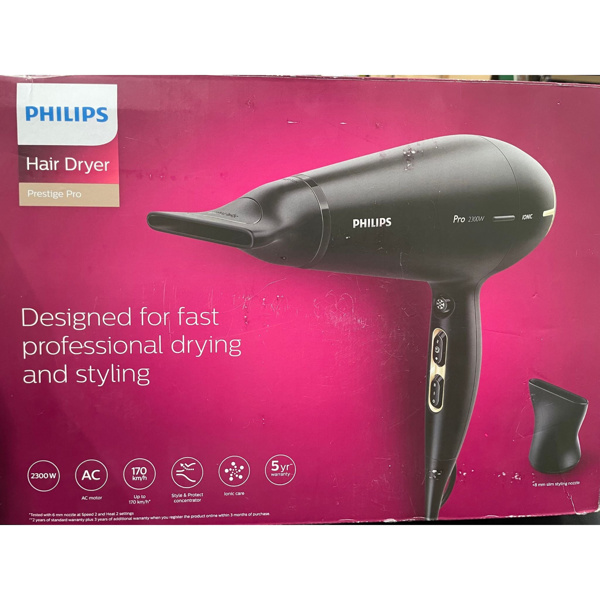 PHILIPS PRESTIGE PRO HAIR DRYER - HPS920/00 - AS NEW CONDITION - ALL PARTS INCLUDED Philips