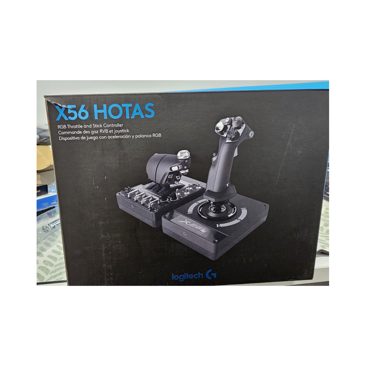 Logitech G Pro Flight X56 Rhino H.O.T.A.S RGB Throttle and Stick Simulation Controller - As New Condition Logitech