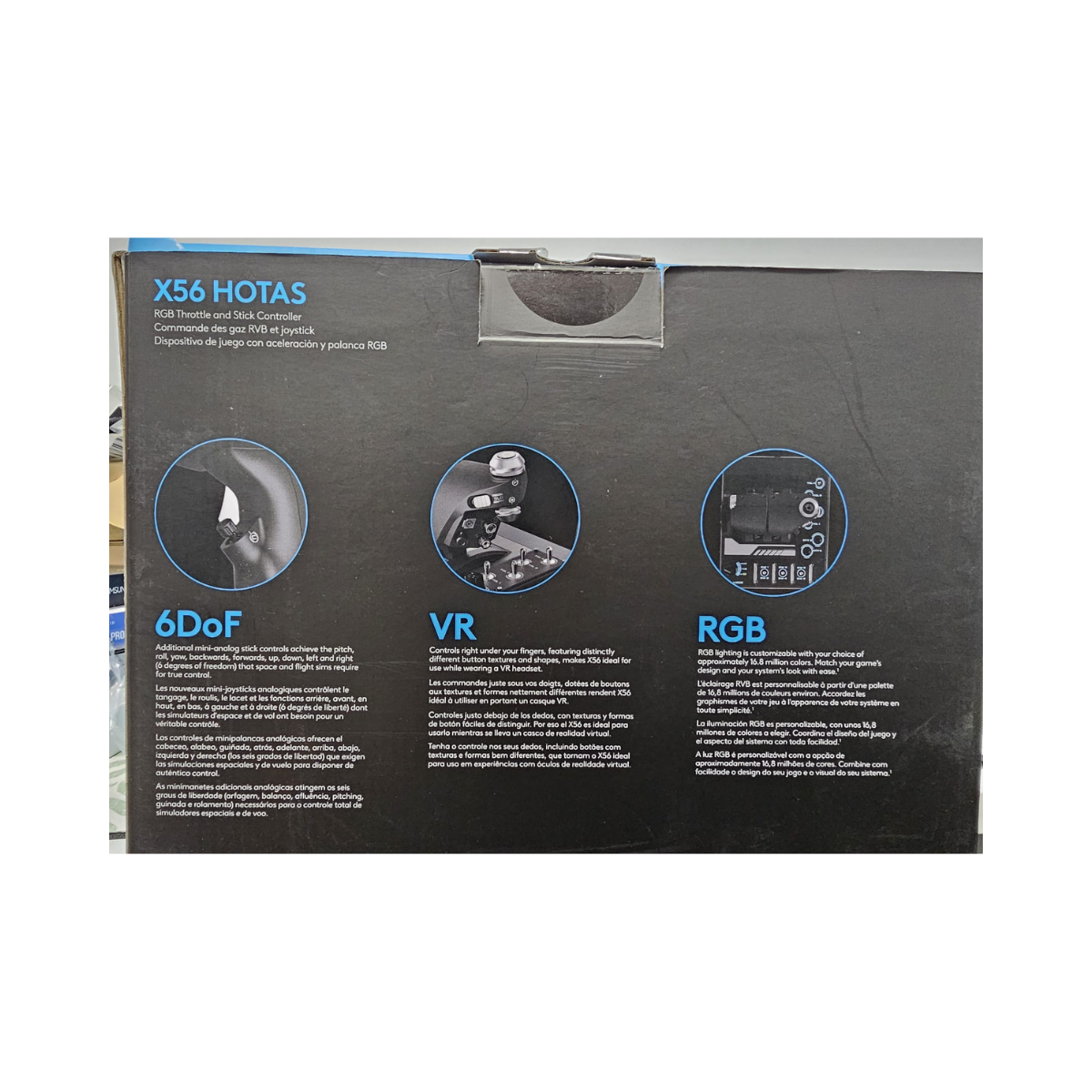Logitech G Pro Flight X56 Rhino H.O.T.A.S RGB Throttle and Stick Simulation Controller - As New Condition Logitech
