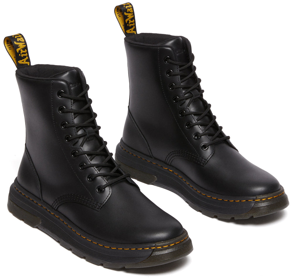 Dr. Martens Unisex Crewson 8-Eye Boot, Black Pull Up Leather - EU 41 - front