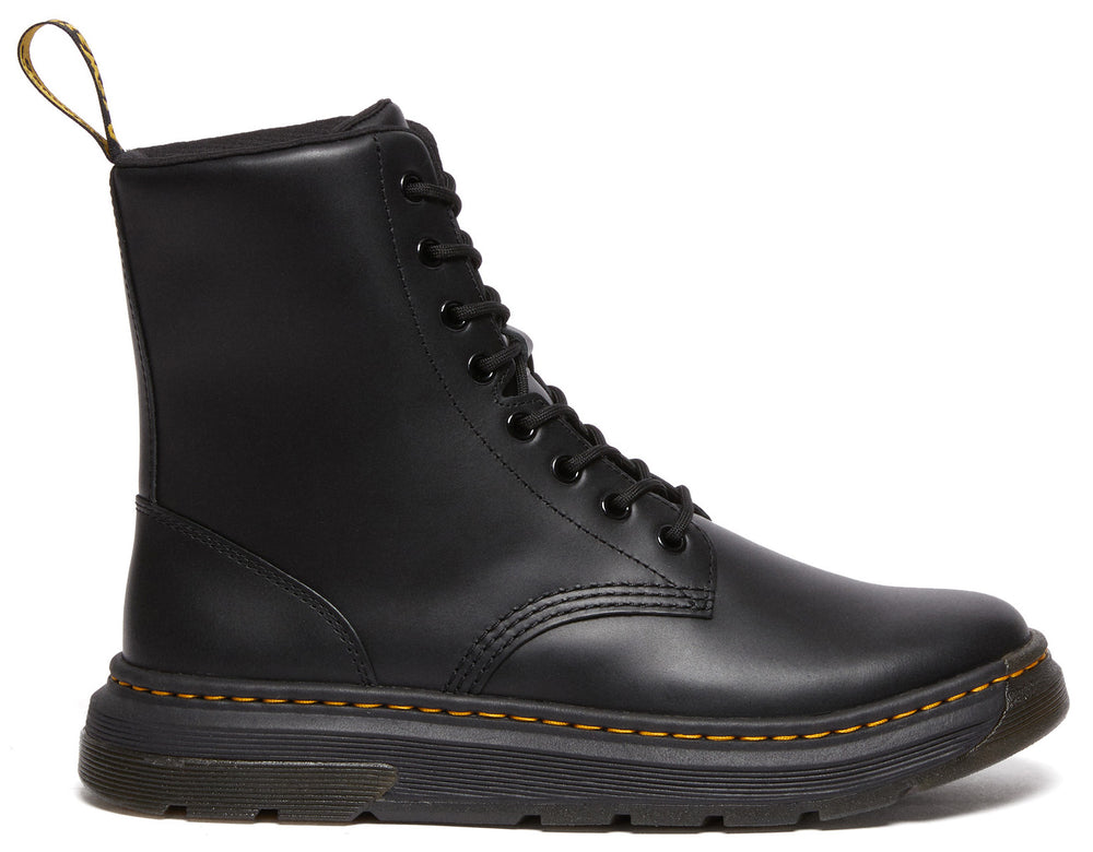 Dr. Martens Unisex Crewson 8-Eye Boot, Black Pull Up Leather - EU 41 - pair