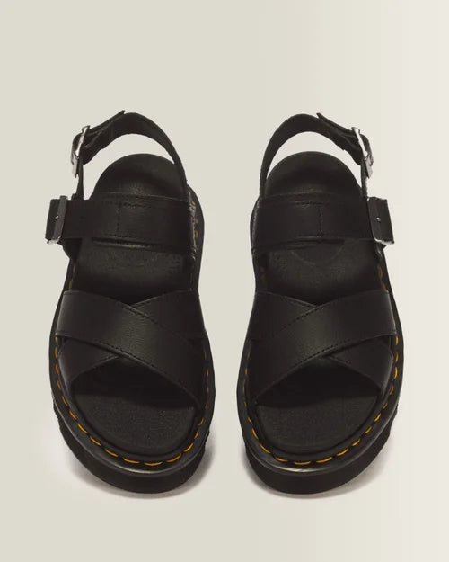 Dr. Martens Women's Voss II Cross Strap Sandal, Black Athena Leather, UK 3/US 5/EU  36 Dr Martens