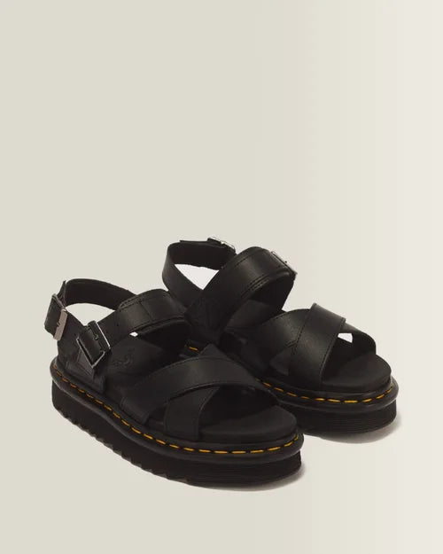 Dr. Martens Women's Voss II Cross Strap Sandal, Black Athena Leather, UK 3/US 5/EU  36 Dr Martens