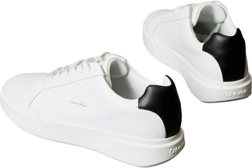 Calvin Klein Men's Chunky Cupsole Leather Sneakers - Bright White/Black - EU 42 Calvin Klein