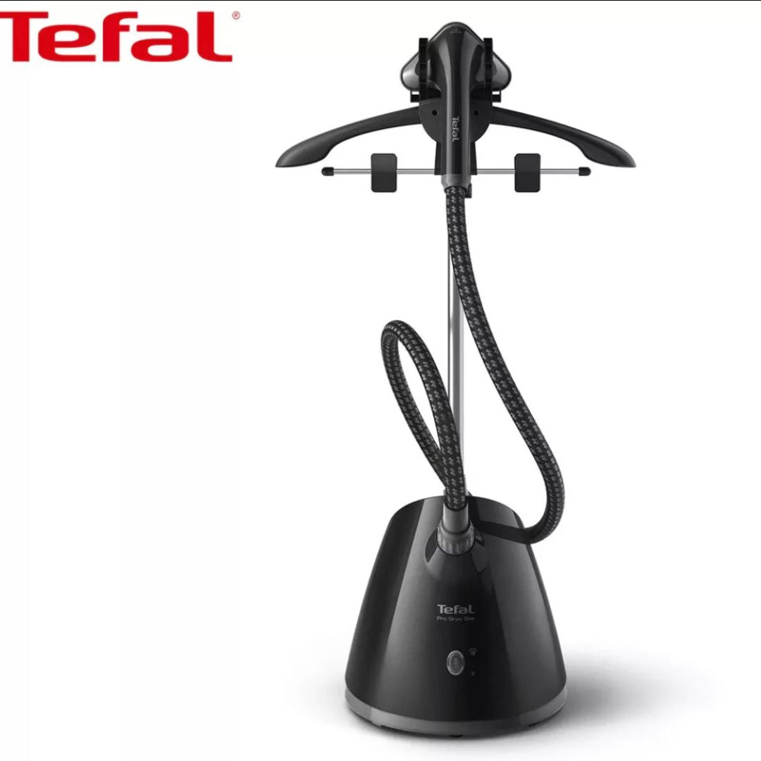 Tefal Pro Style One Upright Garment Steamer - Refurbished, featuring a powerful steam output and vertical hanging capabilities. Ideal for removing wrinkles and freshening clothes in Perth, Australia.