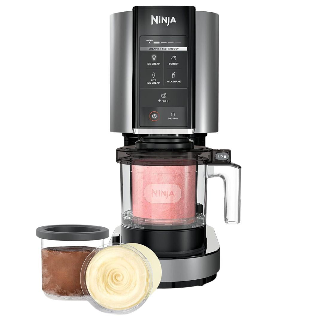 Ninja CREAMi Ice Cream Maker - Refurbished, featuring a sleek design and powerful motor. Ideal for making homemade frozen treats in Perth, Australia.