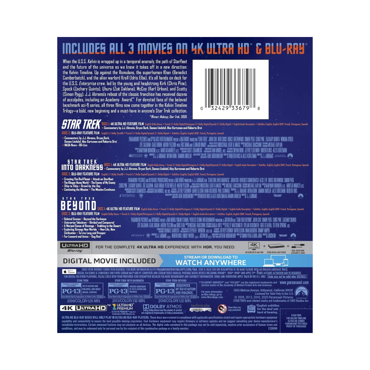 Star Trek Trilogy Collection - As New Condition Paramount