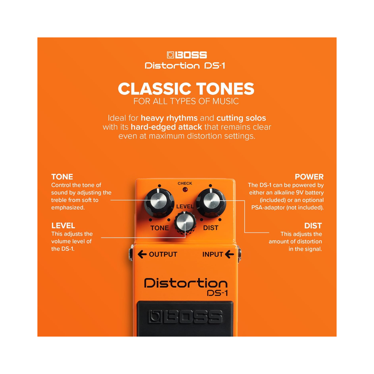 BOSS DS-1 Distortion Pedal Classic Guitar Effects – As New Condition (Untested) BOSS