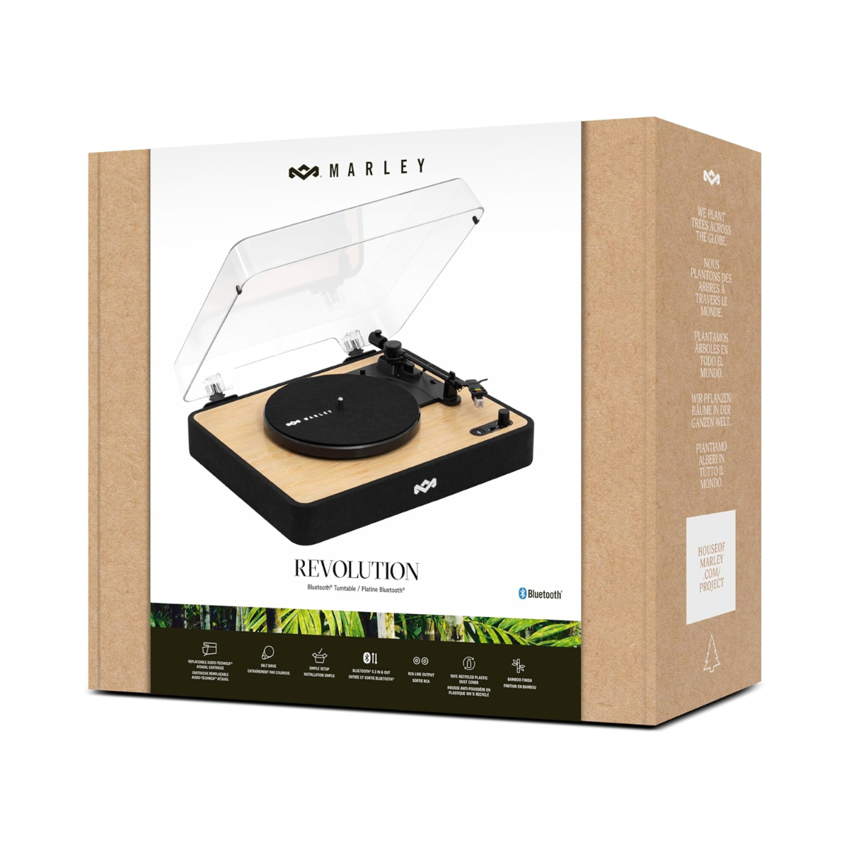 House of Marley Revolution Wireless Turntable Bluetooth Record Player – As New Condition House of Marley