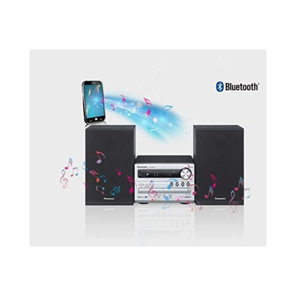 Panasonic 20W CD Micro Hi-Fi System with FM Radio and Bluetooth (SC-PM250GN-S) - As New Condition Panasonic